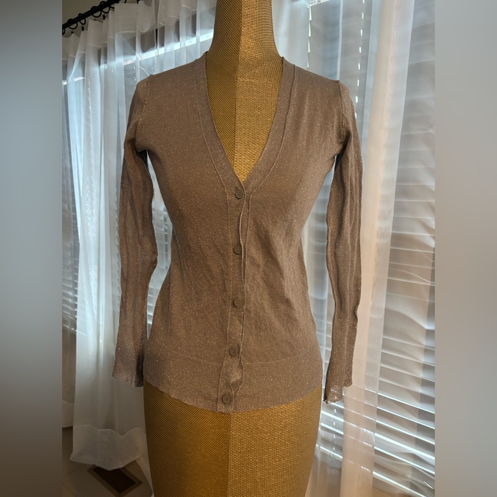 J Crew Lightweight Gray Sparkle Cardigan Size XS